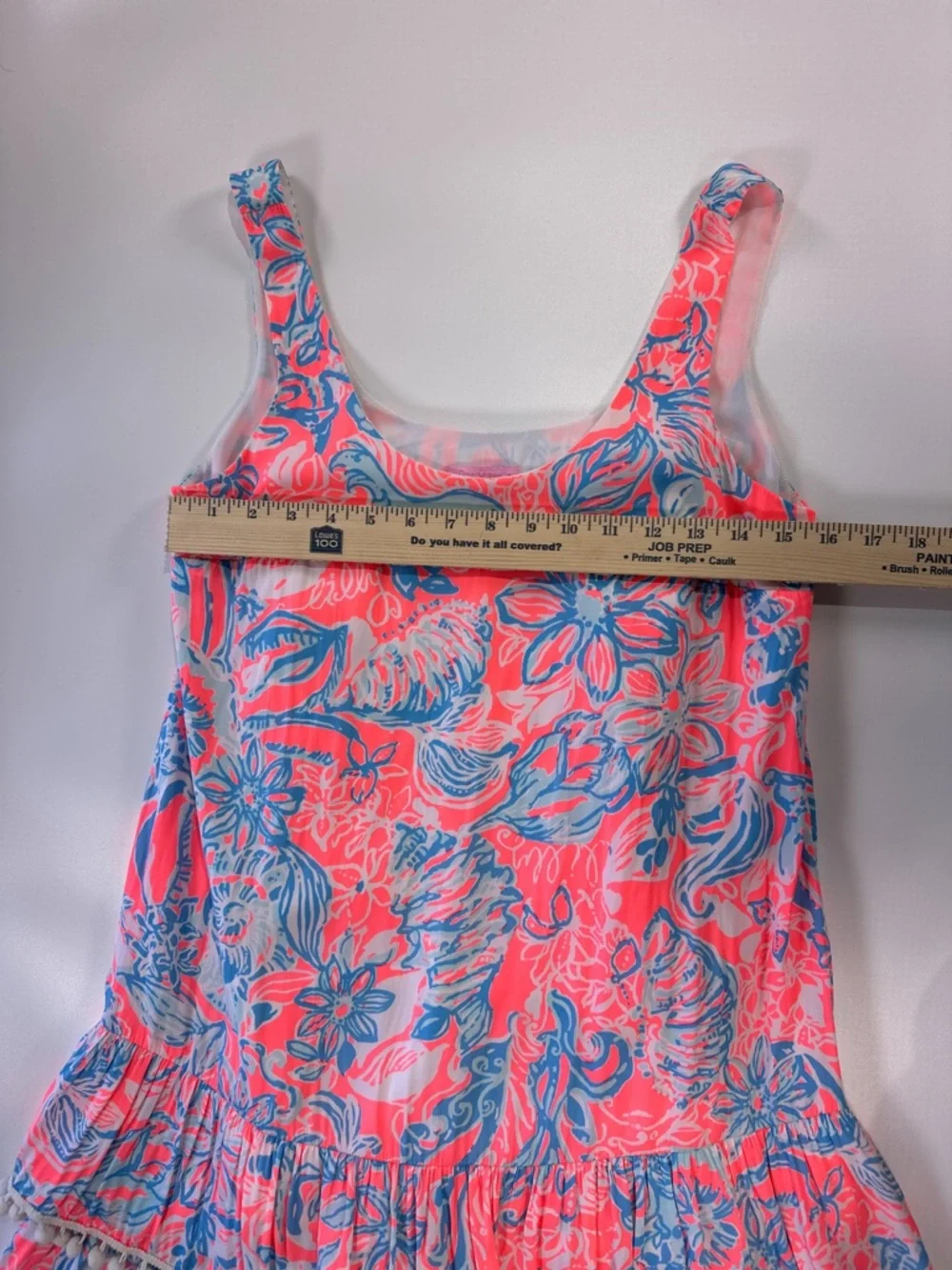 Lilly Pulitzer Women’s Nastashia Dress Coral Blue Ruffle Hem XS - Picture 13 of 14